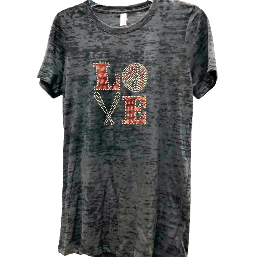 NEW Bling LOVE Baseball Tee